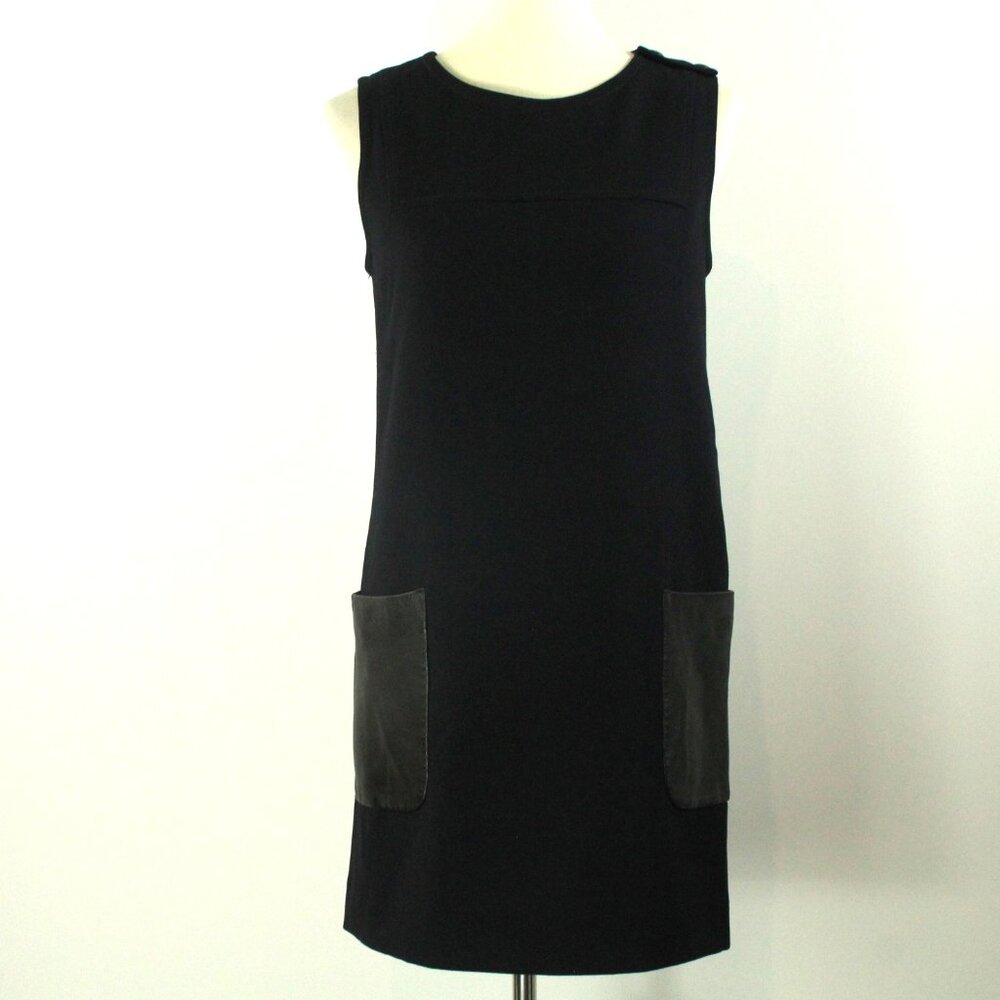 Sandro Black Lamb Leather Front Patch Pocket Slee… - image 1